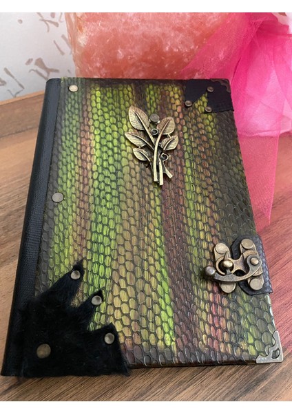 Hakiki Deri Doğaçlama Zamak Döküm Yaprak Figürlü Efektli El Yapımı Defter fiyatları