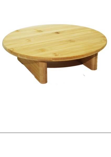 Ahşap Kesim Tahtası Panosu 30 Cm. Yuvarlak Bambu Ayaklı -10506