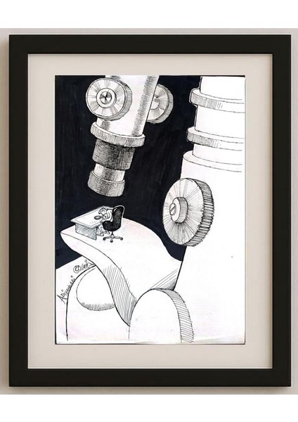 Ali Divandari 29X21CM Orijinal Karikatür Tablo