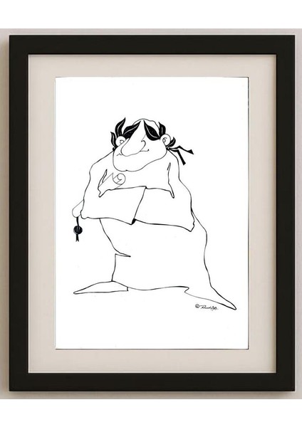 Rudi Schmückle 29X21CM Orijinal Karikatür Tablo