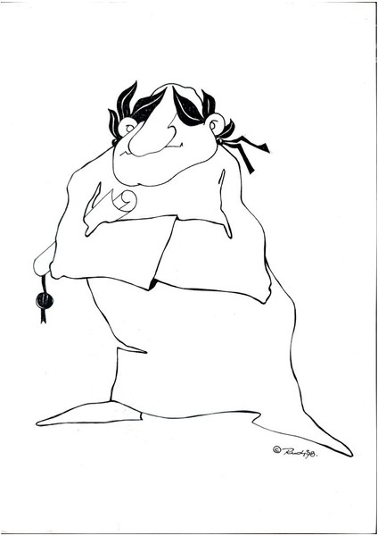 Rudi Schmückle 29X21CM Orijinal Karikatür Tablo modelleri