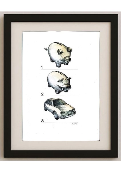 Vladimiras Beresniovas 29X21CM Orijinal Karikatür Tablo