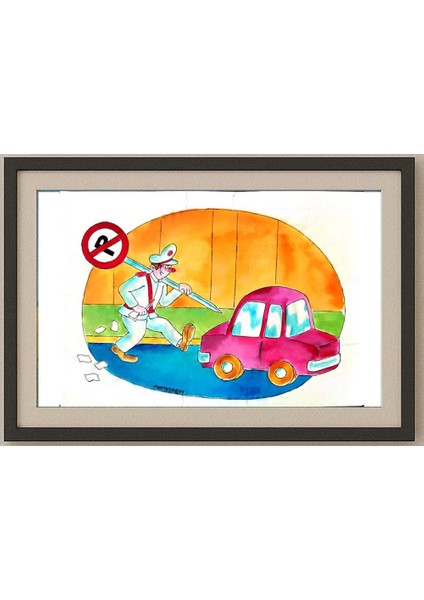 Morteza Azarkheil 29X21CM Orijinal Karikatür Tablo