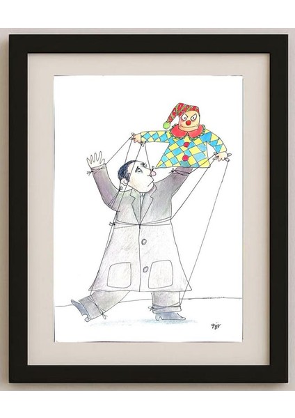 Masoud Ziaei Zardkhashoei 29X21CM Orijinal Karikatür Tablo