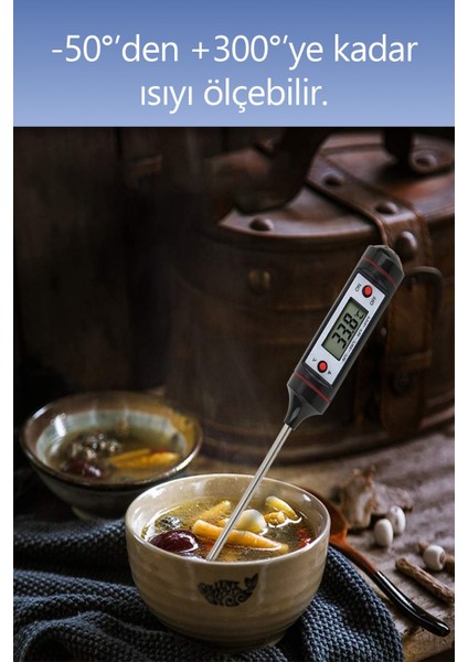 Gıda Termometresi Dijital -50°c / +300°C Aralığı – Yemek, Et, Sıvı ve Bebek Maması Isı Ölçer indirimleri