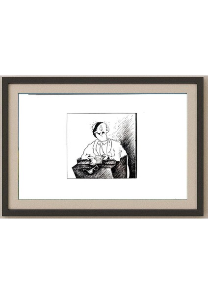 Oleg Loktiev 29X21CM Orijinal Karikatür Tablo