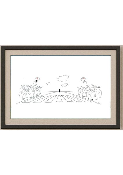 Sergei Koupriy 43X14CM Orijinal Karikatür Tablo