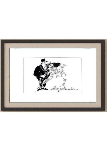 Gheorghita Ghinea Uriasu 21X15CM Orijinal Karikatür Tablo