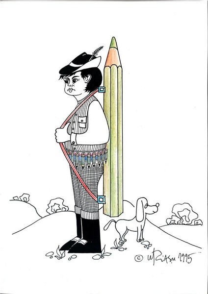 Gheorghita Ghinea Uriasu 21X15CM Orijinal Karikatür Tablo modelleri