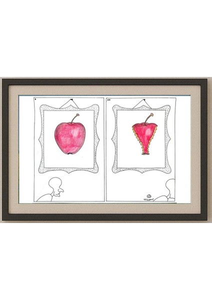 Mostafa Hossein Nia 35C25CM Orijinal Karikatür Tablo