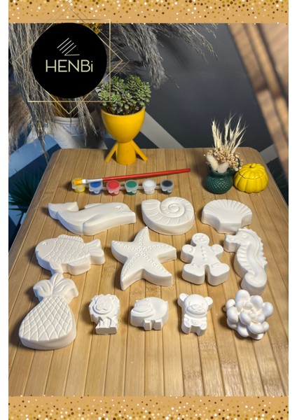 12 Adet Xl Boy Deniz Hayvanları Taş Boyama Seti Anne ve Çocuk Etkinliği Taş Boyama El Beceri Sanatı