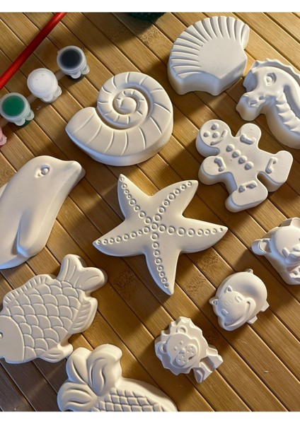 12 Adet Xl Boy Deniz Hayvanları Taş Boyama Seti Anne ve Çocuk Etkinliği Taş Boyama El Beceri Sanatı fiyatları