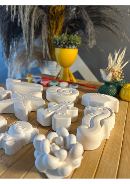 12 Adet Xl Boy Deniz Hayvanları Taş Boyama Seti Anne ve Çocuk Etkinliği Taş Boyama El Beceri Sanatı fırsatları