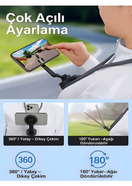 360° Ayarlanabilir N52 Mıknatıslı Magsafe Boyun Askılı Telefon Tutucu | Eller Serbest Kullanım modelleri