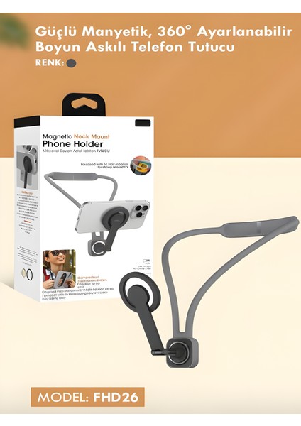 360° Ayarlanabilir N52 Mıknatıslı Magsafe Boyun Askılı Telefon Tutucu | Eller Serbest Kullanım indirimleri