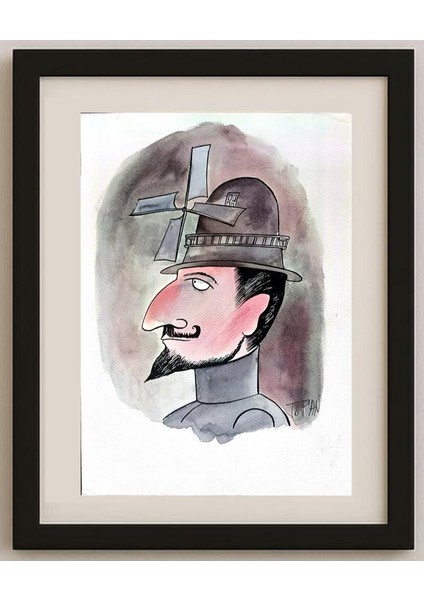 Cristian Topan 43X30CM Orijinal Karikatür Tablo