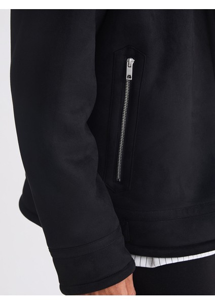 Yeni Sezon Standart Kalıp Kürk Yaka Süet Erkek Mont fırsatları