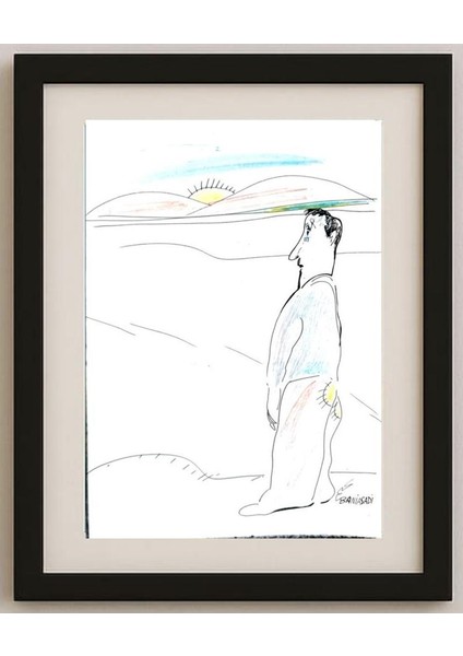Mohammad Ali Baniasadi 29X21CM Orijinal Karikatür Tablo
