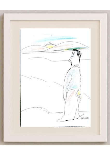 Mohammad Ali Baniasadi 29X21CM Orijinal Karikatür Tablo fırsatları