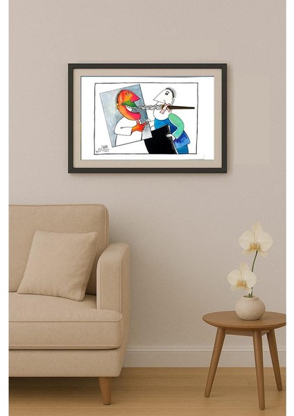 Mohammed Effat 35X25CM Orijinal Karikatür Tablo fiyatları