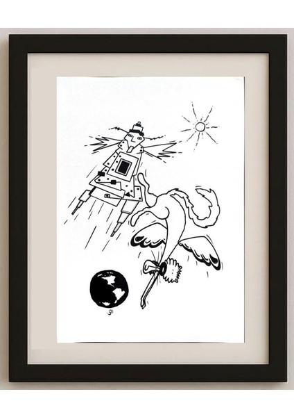 Unknown 43X30CM Orijinal Karikatür Tablo