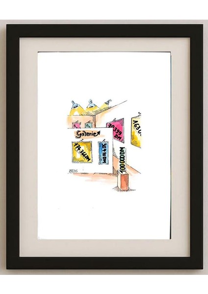 Winfried Besslich 29X21CM Orijinal Karikatür Tablo