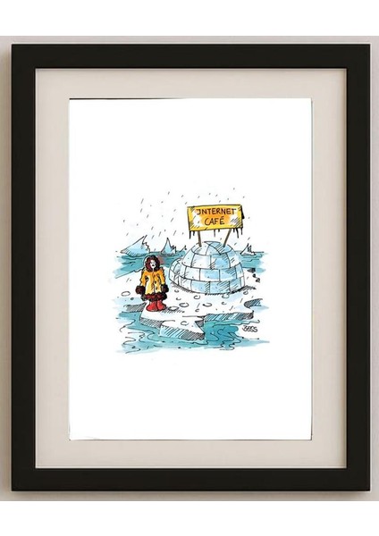 Winfried Besslich 29X21CM Orijinal Karikatür Tablo