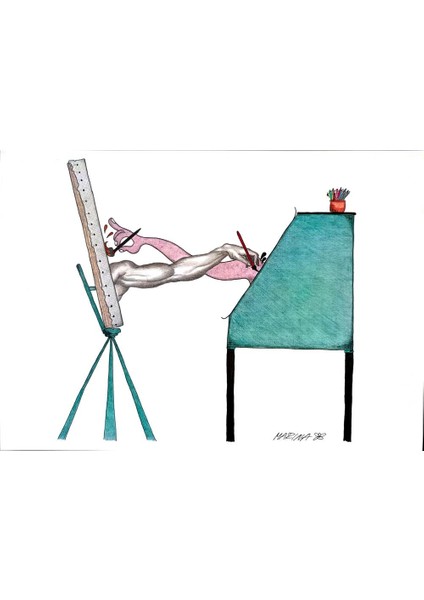 Marina Braovic 29X21CM Orijinal Karikatür Tablo modelleri