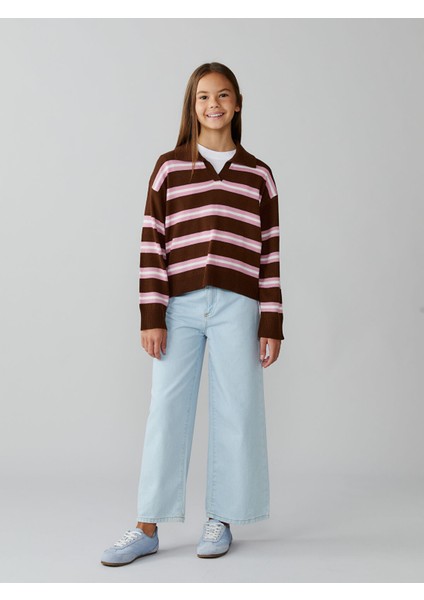 Yeni Sezon Polo Yaka Kız Çocuk Triko Kazak fiyatları