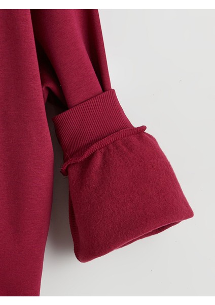 Yeni Sezon Bisiklet Yaka Baskılı Kız Çocuk Sweatshirt fırsatları