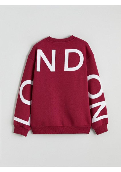 Yeni Sezon Bisiklet Yaka Baskılı Kız Çocuk Sweatshirt indirimleri