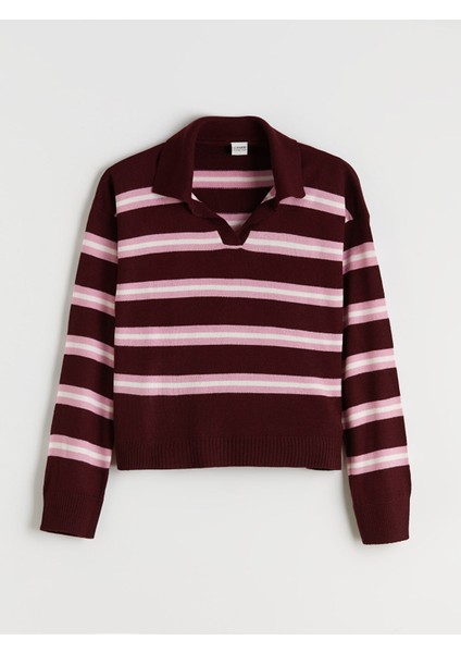 Yeni Sezon Polo Yaka Kız Çocuk Triko Kazak