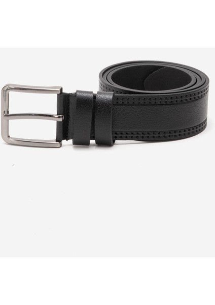 Hakiki Deri 4.5 cm Erkek Dikişli Spor Kemer 520 Siyah fiyatları