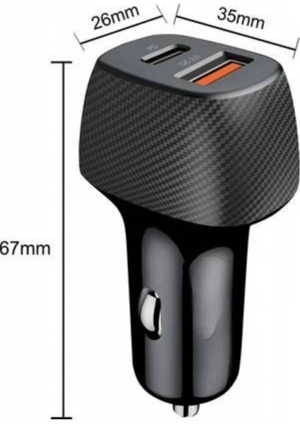 Araç Içi Hızlı Şarj Soketi 38W Oto Çakmaklık Type-C Araba Çakmaklık fırsatları