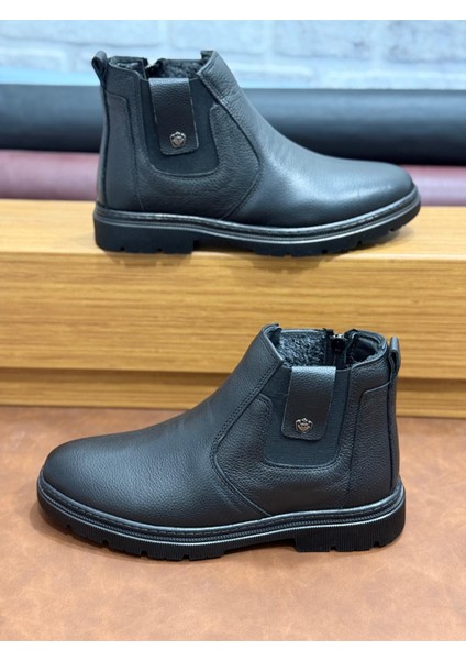 Hakiki Deri Büyük Numara Ortopedik Kürklü Erkek Bot modelleri