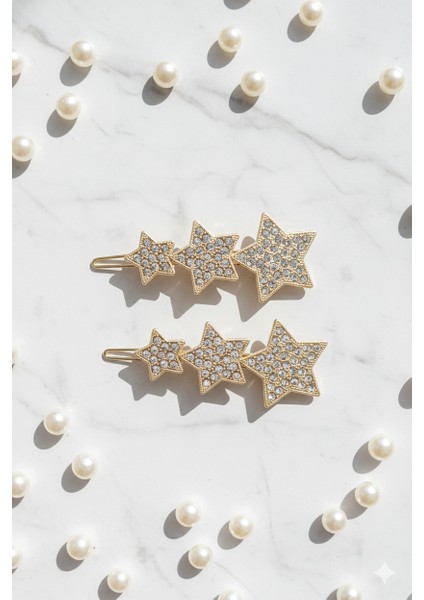 Üçlü Yıldız Şekilli Metal Toka, Metal Klipsli Üçlü Yıldız Toka (2 Adet) fiyatları