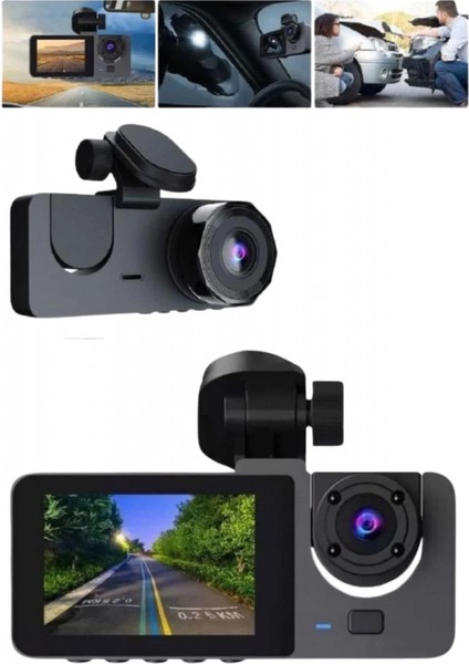 Araç Içi Dikiz Kamerası Sürüş Kaydedici 3 Lensli Dvr Kamera fiyatları