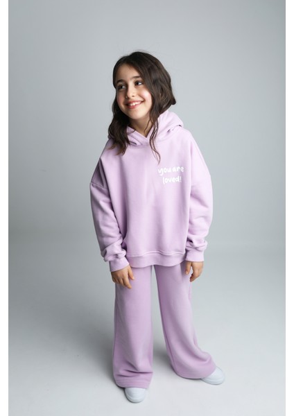 You Are Loved Kapüşonlu Kız Çocuk Ikili Takım