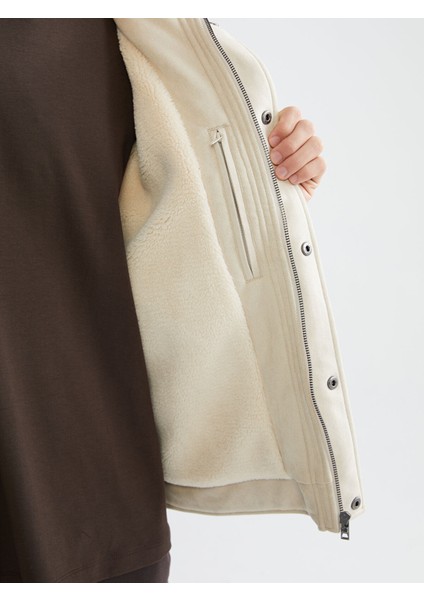 Yeni Sezon Standart Kalıp Kürk Yaka Süet Erkek Mont modelleri