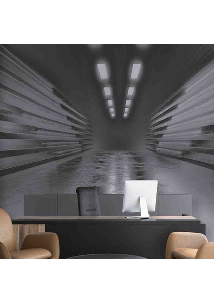 3 Boyutlu Çizgili Işık Desenli Isı ve Ses Yalıtımlı Sağlıklı Tekstil Duvar Kağıdı fiyatları