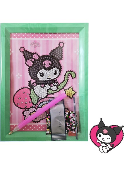 Sanrio Kuromi Elmas Mozaik Seti Çerçeveli – Dıy Kendin Yap Hobi Boyama