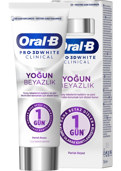 Pro 3D White Clinical Parlak Beyaz 75 ml 2 Adet