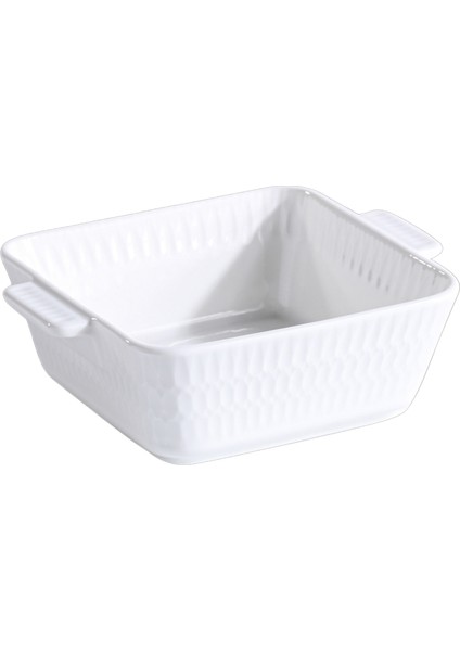 Porselen Kare Fırın Kabı 15 cm 4 Adet
