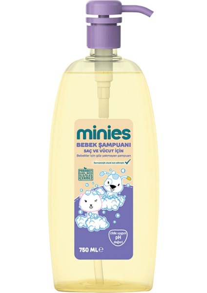 Bebek Saç ve Vücut Şampuanı 750 ml 4 Adet