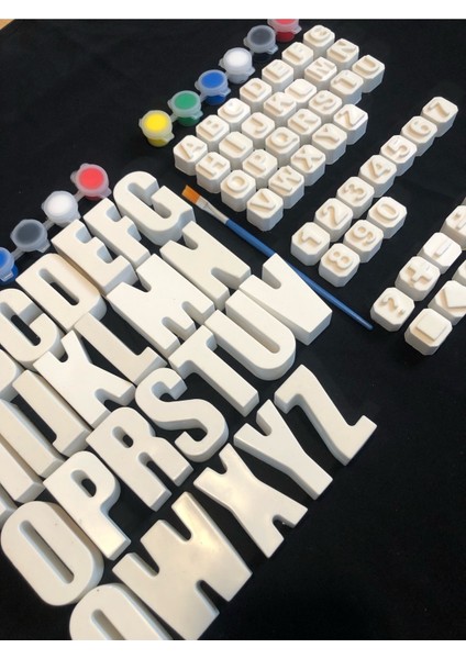 Harfler ve Sayılar 74 Adet (3d) Alfabe Taş Boyama Seti Çocuk Gelişimi Eğitici Oyuncaklar Taş Boyama fiyatları