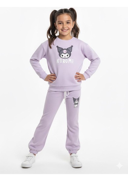Kuromi Desenli Kız Çocuk Alt Üst Takım 3 Ip Şardonlu 3-12 Yaş