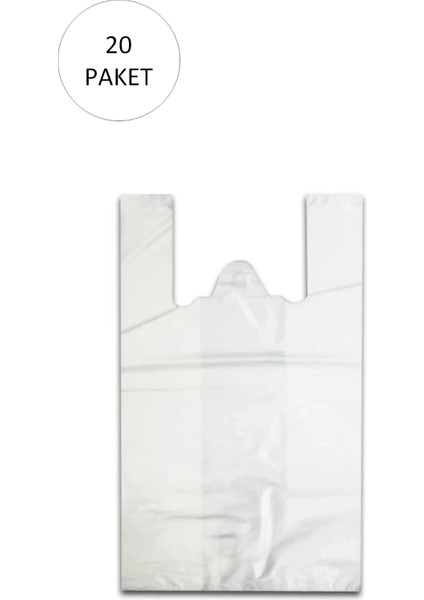 Beyaz Hışır Atlet Poşet Mini Boy 22x31 cm 20 Paket Takriben 10.000 Adet