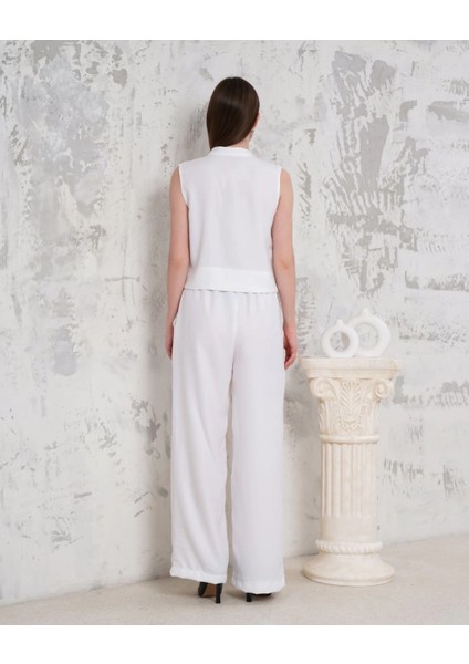 Mtxdpn Broşlu Yelek Pantolon Takım Beyaz S255821 (Beden: S) fırsatları