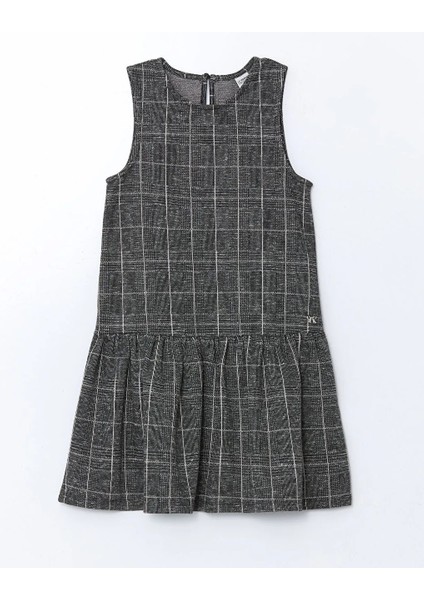 Lcw Kids Gri Bisiklet Yaka Ekose Kız Çocuk Tüvit Elbise modelleri