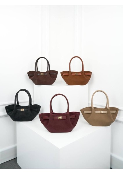 Kadın Koyu Kahverengi Süet Omuz ve Kol Çantası fiyatları